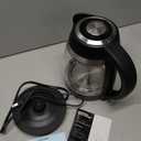 Chefman Electric Kettle, 1.8L 1500W, Hot Water Boiler, Removable Lid for Easy Cleaning, Auto Shut Off, Boil-Dry Protection, Stainless Steel Filter, BPA Free, Borosilicate Glass Electric Tea Kettle (Black)