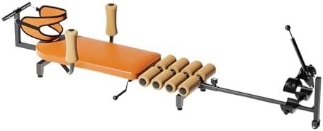 Massage Traction Bed Table, Cervical Lumber Spine Back Stretcher Traction Bed for Tension Relief, Back Decompression- Up to 287 lbs Weight Capacity, Adjustable Length from 55 to 73 inches (Brown)