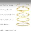 Gold Bracelets for Women 18k Gold Plated Bracelet Stack Bangle Cuff Bracelet Set for Women Non Tarnish Beaded/Paperclip/Cuban Link Chain Bracelets Jewelry for Women Trendy