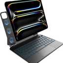 nimin Keyboard case for iPad Pro 11-inch M5/M4 2025/2024, 7 Colour Backlit, Multi-Touch Trackpad, Floating Magnetic Design, Battery Display, Obsidian Black