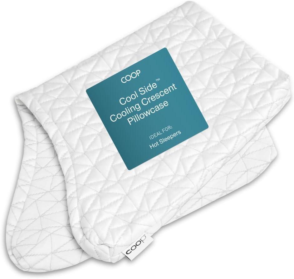 Coop Home Goods Cool Side Crescent Pillowcase, King Size Cooling Pillow Case for Hot Sleepers, Crescent Shape, Two-Sided Pillow Covers, Cozy Side & Cool Side, Ultra Soft Ulltra Cool Technology