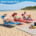 DUMOS Lounge Chair Outdoor, Beach Tanning Chair with Face Hole, Pink
