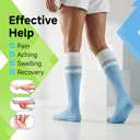 Bamboo Viscose Compression Socks - Knee-High Support for Nurses, Pregnancy, Travel (Regular/Non-slip) (Black, XL)
