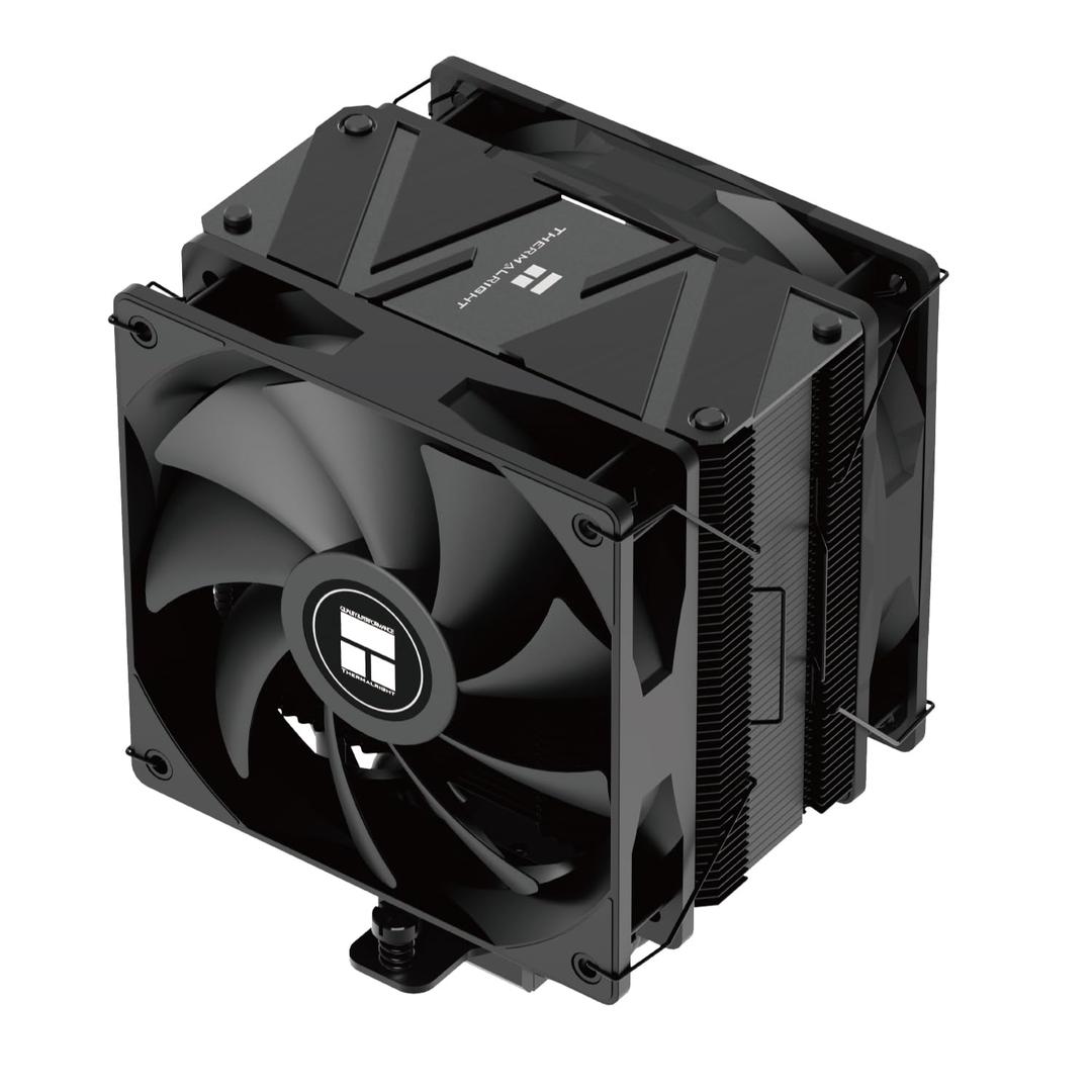 Thermalright Burst Assassin 120 EVO Dark CPU Air Cooler Brushed Black Top, 6 Heat Pipes with PWM Quiet Fan CPU Cooler, for AM4/ AM5/Intel lga1851/1700/1150/1151/1200, Dual PWM Fans PC Cooling