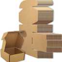 4x4x2 inches Small Shipping Boxes Set of 100 - Brown Mailer Corrugated Cardboard Boxes for Shipping Packaging Mailing Products