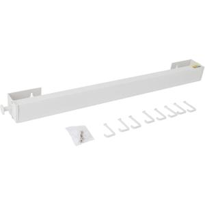 Laundry Retractable Drying Rack, Wall Mounted Telescopic Rack with 8 Hooks, 60cm Foldable Design for Balcony Indoor Window, Premium Space Aluminum Material, Multifunction Clothes (White)