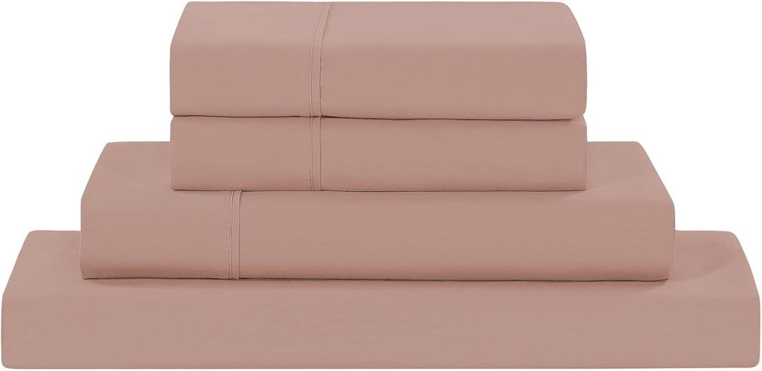 Modern Threads Soft Microfiber Solid Sheets - Luxurious Microfiber Bed Sheets - Includes Flat Sheet, Fitted Sheet with Deep Pockets, & Pillowcases Rose California King (07 Rose Pink)