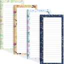 Joyberg Magnetic Notepads for Refrigerator - Flower Design, 50 Sheets Per Pad, 4 Pack Memo Pads for Grocery Lists and To-Dos