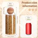 Cunhill 3 Pcs Glass Jar with Ball Cork Lid Decorative Round Bottle Sealed Canister Jar Storage Container Organizer with Airtight Wooden Lid for Food Coffee Bean Candy Biscuits Spice(1000 ML/ 34 Oz)