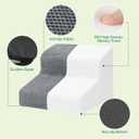 Dog Stairs for Couch, 2 Steps 11.8" H Non-Slip Pet Stair, Balanced Stable Pet Ramp for Small Dogs, Indoor Furniture Step, Gray