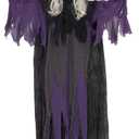 Halloween 6FT Hanging Witch Decorations Outdoor Sound & Touch Activated Talking Halloween Decorations for Front Yard Porch Patio Lawn Garden Trees Party Dcor and Holiday