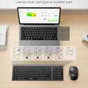 seenda Wireless Bluetooth Keyboard Mouse Combo, COE401 Rechargeable Silent Keyboard Mouse Compact Slim, 3 Multi-Device Connection, Compatible for Windows/Mac PC Laptop MacBook iPad, Black Gray