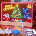 Mity rain LED Drawing Board for Kids, Rechargeable 17-Inch Doodle Glow 15-Mode Light Up Desk Sign Letter Message Memo Gift Toy for Kids/ Girls/ Teenschristmas Gifts for Grandkids, 12 Markers
