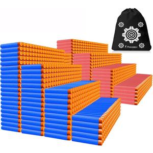 Compatible with Nerf Darts Bullets - 1000 PCS Darts Refill Pack Compatible with Nerf N-Strike Elite Series Guns Party Supplies, Universal Dart Ammo Pack for Toy Gun with Storage Bag (Red and Blue)