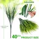 Ysleen 40 Bundles Artificial Grasses Outdoor UV Resistant Fake Plants No Fade Faux Grass Plastic Wheat Grass Greenery Shrubs Garden Porch Window Box Decorating Craft