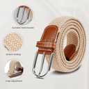 2 x Multicolored Woven Stretch Belt for Men and Women, Braided Elastic Golf Belts Jeans Casual Pants Sport Belt