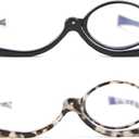 2 Pairs Makeup Reading Glasses for Women, Magnifying Flip Down Cosmetic Readers, Make Up Glasses with Spring Hinge
