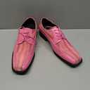Men's Oxford Lace up Striped Satin Patent Tuxedo Dress Shoes MC-179 43