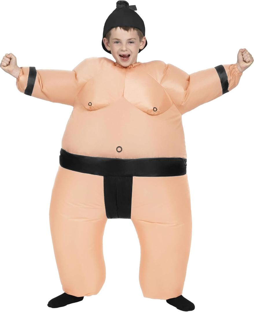 Spooktacular Creations Kids Inflatable Full Body Sumo Wrestler Costume for Halloween Dress Up Parties (Black)