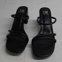 SM New York Block Heel Sandals Strappy Slip On Mules Minimalist Black, 9.5