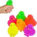 The Dreidel Company Chicken Puffer Rubber Duck Toy Duckies for Kids, Stress Reliever Toy for Kids, Bath Ducky, Birthdays, Baby Showers, Easter Day Activity, 3.25" Inches (12-Pack)