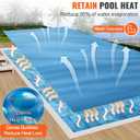 VEVOR Solar Pool Cover, 24 x 12 ft Rectangle Solar Cover 16 mil for Pools, Inground Above Ground Swimming Pool Solar Blanket with Bubble, Heat Retaining Solar Covers Blue
