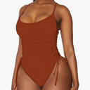 Viottiset Women's Ruched High Cut One Piece Swimsuit Tummy Control Bathing Suit Monokini L