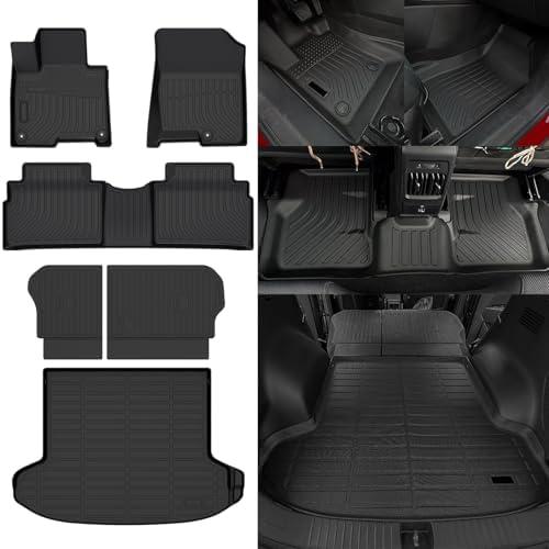 Naibeve Floor Mats for 2023 2024 2025 Kia Sportage Plug-in Hybrid for Kia Sportage Cargo Mat Trunk Mat with Backrest Mats Accessories (Floor Liner+Trunk Mat+Backrest Mats)