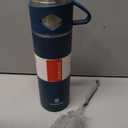 Stainless Steel Thermo 700ml/23.7oz Vacuum Insulated Bottle with Cup for Coffee Hot drink and Cold drink water flask.(Blue,Single)