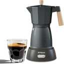 Electric Espresso Coffee Maker, Italian Coffee Pot, Electric Moka Pot, Cuban Coffee Maker, Portable Cafeteras Electricas Espresso Makers with Detachable Base 3 or 6 Cup (Grey)