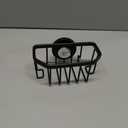 TAILI Sponge Holder with Strong Suction Cup, Dish Sponge Caddy Inside Sink Removable, Rustproof Aluminum for Sponges, Brushes, Stoppers and Scrapers - Black