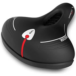 Wittkop Oversized Bike Seat for Peloton Bike & Bike+, Comfort Bicycle Seat, Compatible with Peloton, Spin, Road or Exercise Bikes, Wide Bike Saddle Replacement for Men & Women