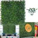 Artificial Grass Wall Panel Backdrop, 10 X 10 in 25P (17.5 sqft) UV-Anti Greenery Boxwood Panels for Indoor Outdoor Green Wall Decor & Ivy Fence Covering Privacy