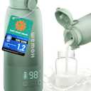 Upgraded Portable Milk Warmer with Self-Clean Function, 110W Fast Heating for Breast Milk & Formula, 16oz Large Capacity Travel Bottle Warmer, USB-C Fast Charge, Ideal for Hiking, Flights & Car Use (Green)