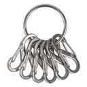 Nite Ize - NI-KRGS-11-R3_Silber Key Ring Steel S-Biner, Stainless Steel Key Chain Ring with 6 Stainless Steel Key-Holding S-Biners