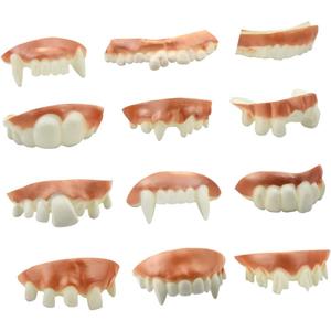 Marrywindix 12 Pieces Gnarly Teeth Gag Teeth Ugly Fake Teeth Vampire Denture Teeth for Halloween Costume Party Favors Photos Props (12 Styles)