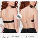 Strapless Bra with Clear Back Invisible Strap Push Up Padded Underwire Backless Halter Bralette 36C, Black