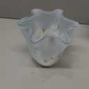 Hand Blown Glass vase, Blue Glass Art Wide Mouth vase for Home Living Room, Fireplace Decor, Table centerpieces, entryway Tables and Wedding Decor.