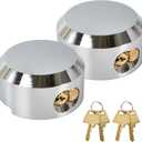2 Pack Trailer Door Locks Keyed Alike Heavy Duty Hockey Puck Locks Reinforced Hidden Shackle Padlocks w/4 Keys Solid Steel Lock for Trailers Trucks Vans Shed Gates Garage