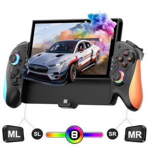 Saitake Switch 2 Controller, Ergonomically Designed Replacement for Switch 2 Pro Controller with 9-Axis Gyro, Native C-Key Chat Function, RGB Lighting, Turbo, Macros and Other Features