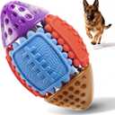 Dog Toys for Aggressive Chewers: Tough Chew Toys for Medium & Large Dogs, Nylon & Rubber Football Interactive Dog Toy to Keep Dogs Busy Bacon Flavors Perfect Multicolored Large Breed Gifts