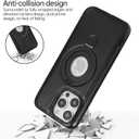 Magnetic for iPhone 13 Pro Max Leather Case, [Compatible with Magsafe] [Invisible Stand] Slim Kickstand Full Protective Case for 13 Pro Max-Black