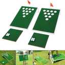 Golf Cornhole Game Set Combined Pong Game, Chipping Yard Game Boards with Chipping Mats & Golf Balls for Tailgate, Ideal Gift for Family, Golfer and Friends