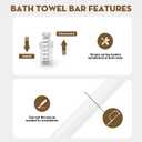 24‑Inch Clear Spring‑Loaded Towel Bar, Replacement Rod for Ceramic Holders