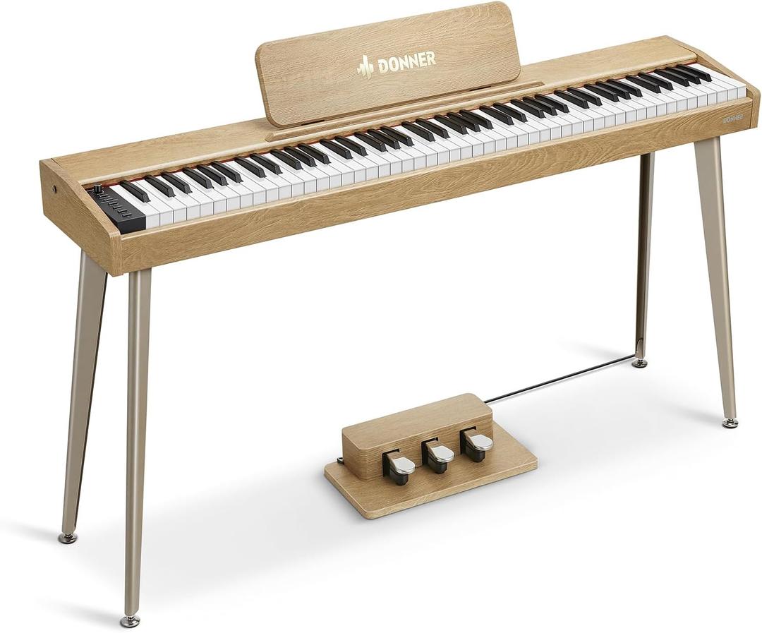 Donner OURA DDP-60 88 Key Digital Piano: Full Size Keyboard, Sensitive Touch, 8 Reverbs, Recording, 128 Voices. Includes Three Pedal, Electric Piano Keyboard for Beginners