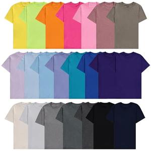 BILLIONHATS 24 Pack Mens Cotton Short Sleeve Lightweight T-Shirts, Bulk Crew Tees for Guys, Mixed Bright Colors Bulk Pack, 3XL