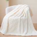 NEWCOSPLAY Super Soft Twin Blanket Off White Love Premium Silky Flannel Fleece 3D Heart Checkered Lightweight Bed Blanket All Season Use Off White Love, Twin(60"x80")