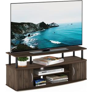 Furinno JAYA Large Entertainment Stand for TV Up to 55 Inch, Columbia Walnut/Black