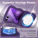 [Magnetic Stand & Wave Frame] Case for Samsung Galaxy Z Flip 7 [Fit for MagSafe] [Military Drop Protective] Not Yellowing Translucent Z Flip 7 Phone Ring Cover for Women Men 6.9" Purple