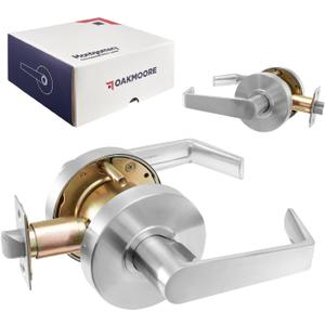 Medium Duty Commercial Door Handle | Passage Function | Grade 2 | No Lock/Key | Meeting Rooms & Kitchens | Satin Nickel Finish | C UL & ADA | ANSI A156.2